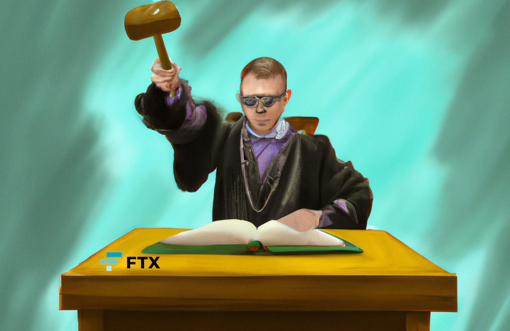 FTX, csőd, bíróság, bíró, kalapács, könyv, asztal