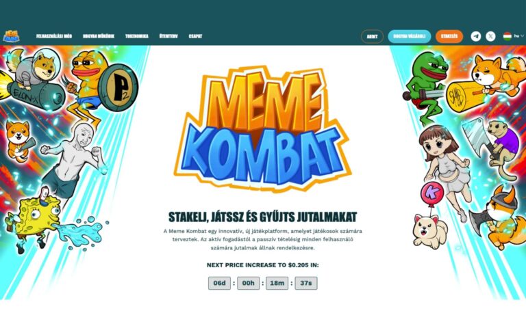 A PEPE érme egyre nagyobb gödörben, míg a Meme Kombat a doxxolt csapatával egyre népszerűbb