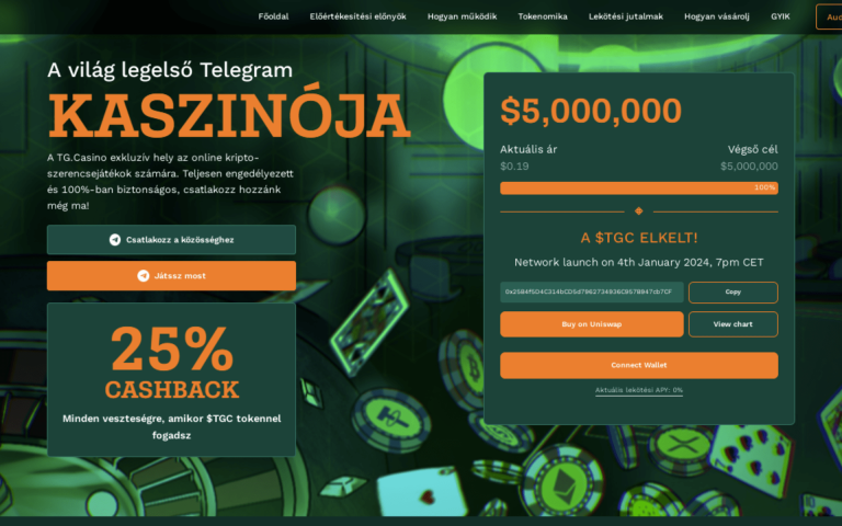 176%-kal lőtt ki a TGC, ez most a legjobb GambleFi Token?