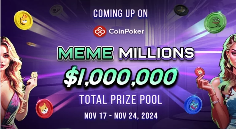 A CoinPoker Meme Millions versenysorozata 1 millió dollárt ígér a DOGE, a SHIB és a PEPE rajongóknak