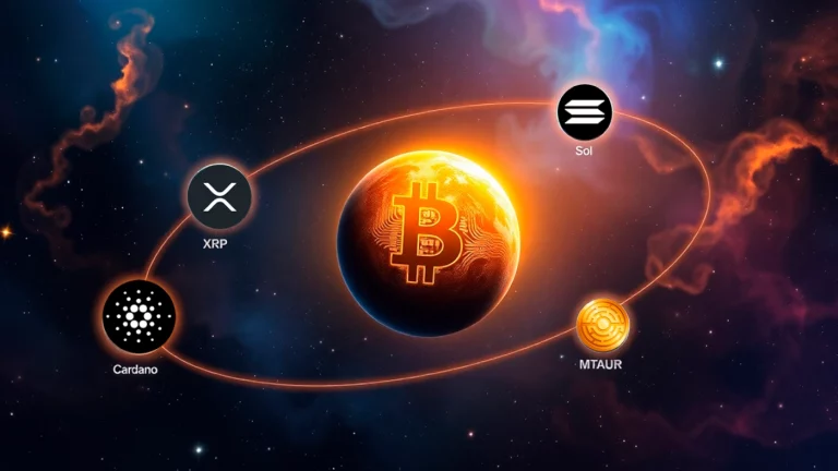 A Bitcoin a fellendülés jeleit mutatja: Az XRP, a Solana és a MTAUR lendületet kapnak
