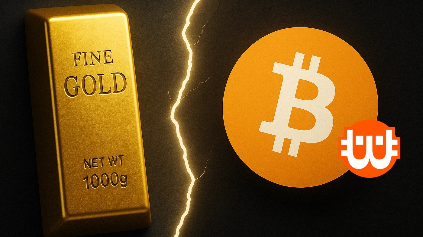 A bitcoin árfolyama lemaradt az arany ralijáról