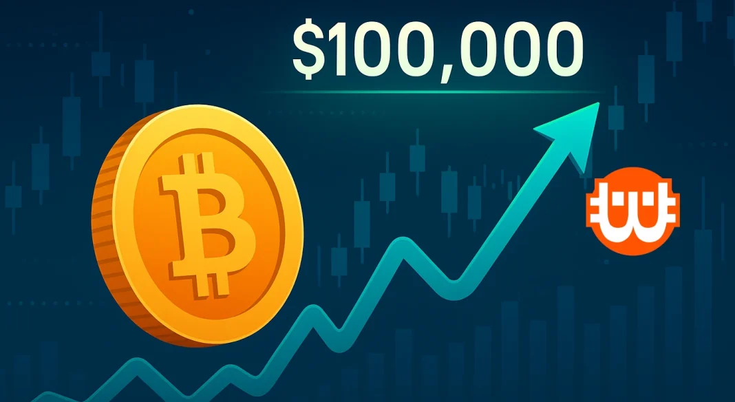 Újra a 100.000 dollárral szemezget a bitcoin árfolyama