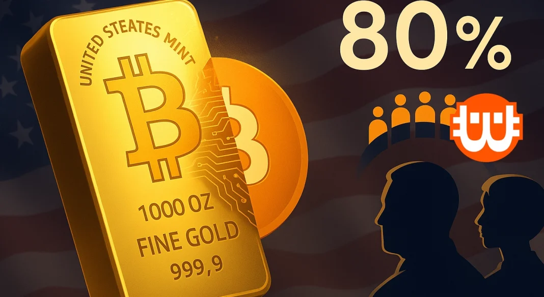Az amerikaiak 80%-a támogatná az aranytartalék Bitcoinra váltását – meglepő felmérési eredmények