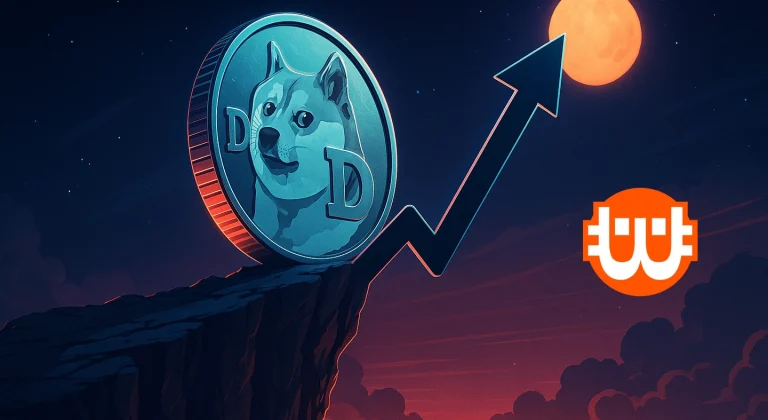 A Dogecoin a szakadék szélén: magas tőkeáttétel, alacsony FOMO és egy utolsó reménysugár