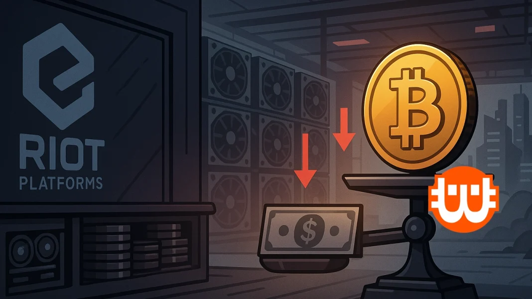 Stratégiát váltott a Riot Platforms – 2024 januárja óta először adott el bitcoint