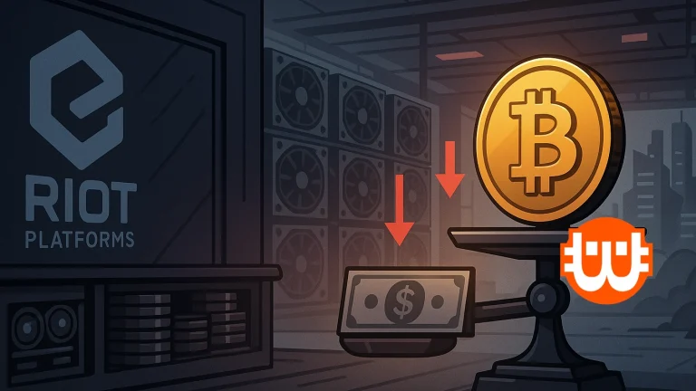 Stratégiát váltott a Riot Platforms – 2024 januárja óta először adott el bitcoint