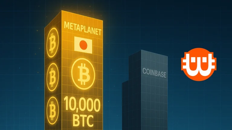A Metaplanet Bitcoin-készlete elérte a 10.000 BTC-t, megelőzve a Coinbase-t