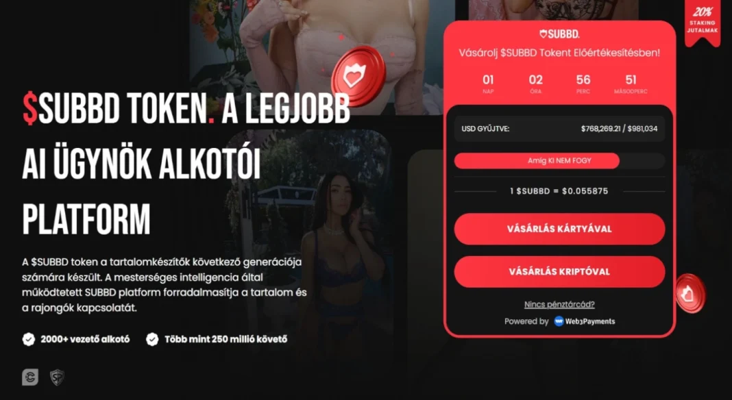 Szárnyal a kripto piac, és vele együtt a SUBBD előértékesítése is