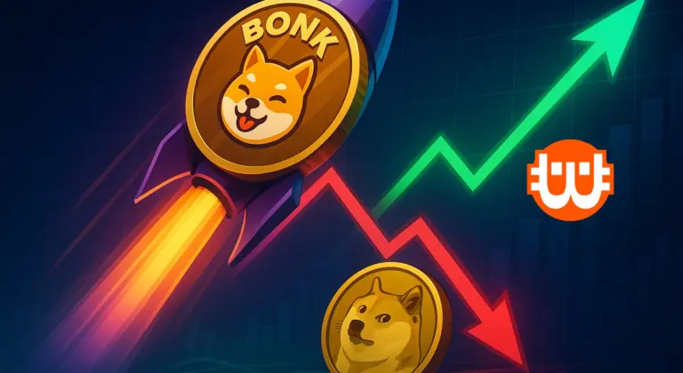 A BONK emelkedik, míg a Dogecoin nyomás alatt – mi jöhet a mémcoin piacon?