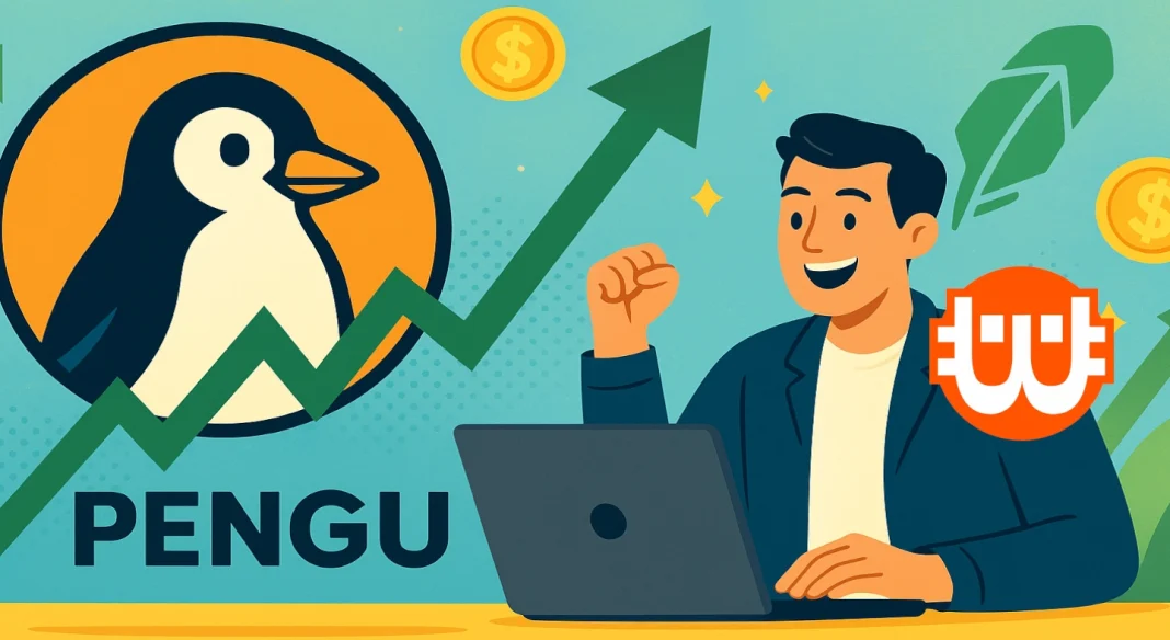 Emelkedésnek indult a PENGU árfolyama a Robinhood bejelentése után