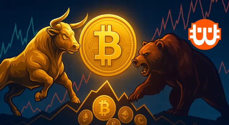 Bitcoin árfolyama: a bikák és medvék csatája az ellentmondásos piacon