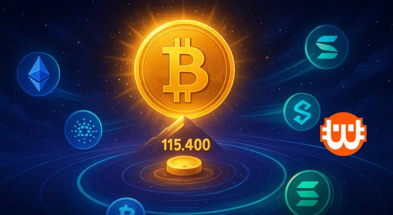 A Bitcoin 115.400 dolláron, az altcoinok milliárdokat vonzanak – közeleg a következő nagy futam?