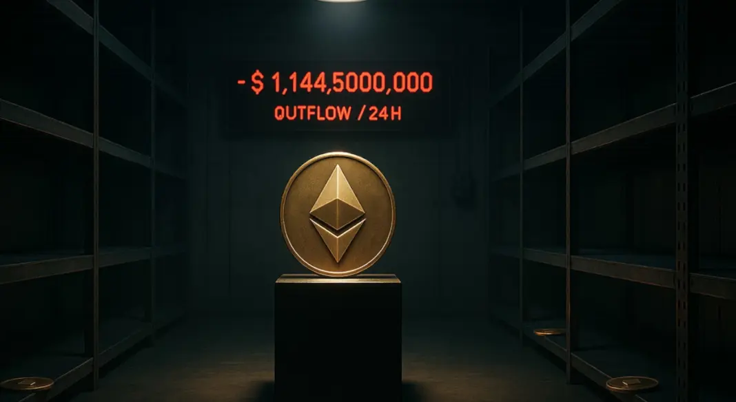 Több mint 1.144.500.000 dollár értékű Ethereum tűnt el a tőzsdékről az elmúlt 24 órában