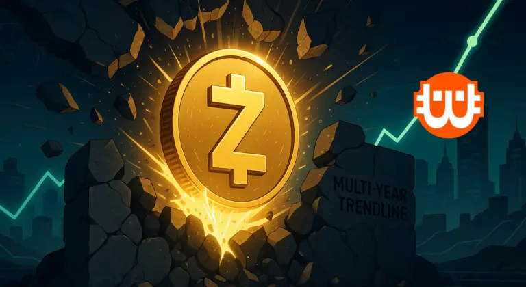 ZCash árfolyam 73%-ot ugrott – kitört a többéves trendből