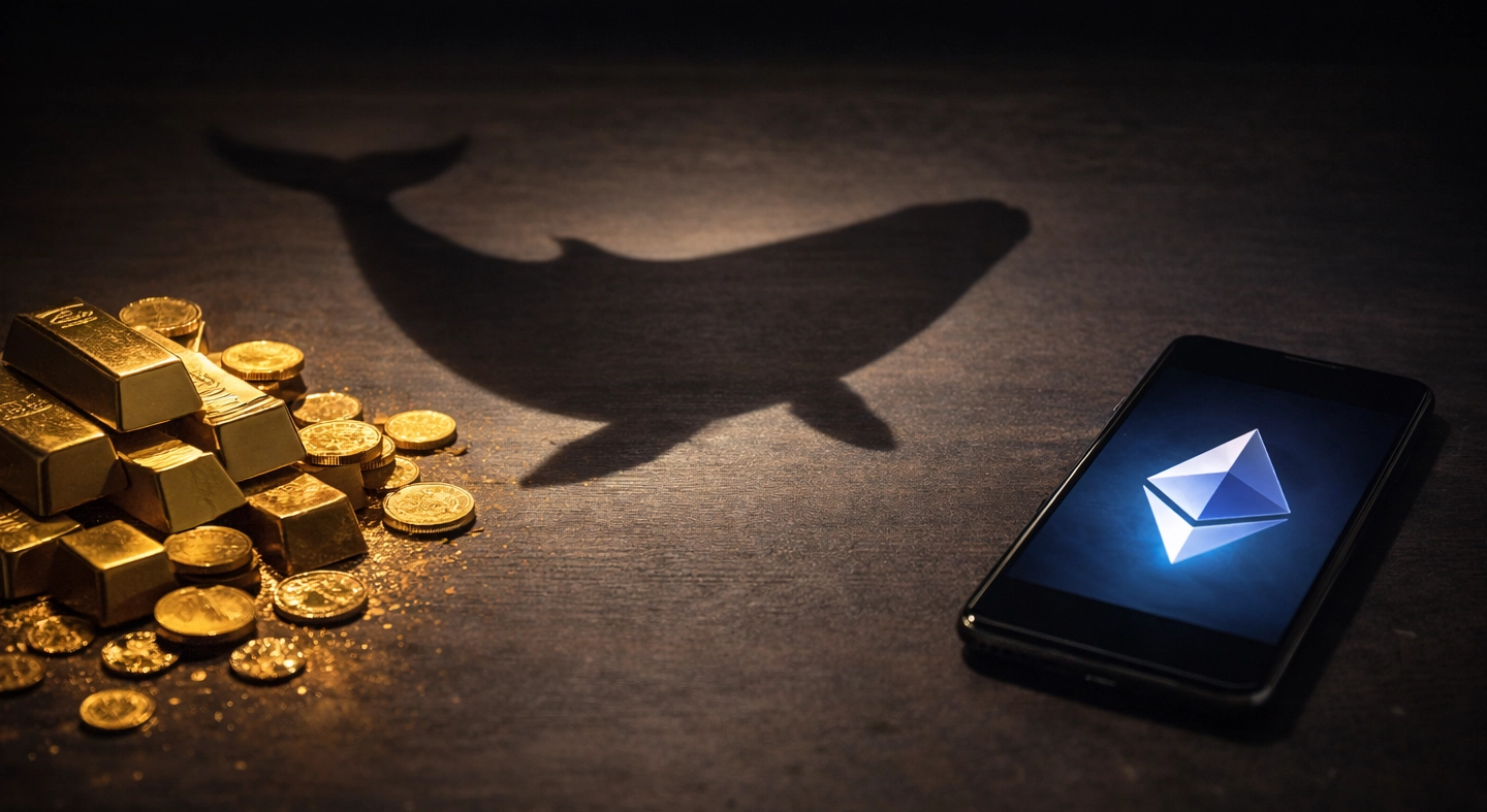 Kriptobálna 22 millió dollárt mozgatott aranyból Ethereumba Kriptobálna 22 millió dollárt mozgatott aranyból Ethereumba